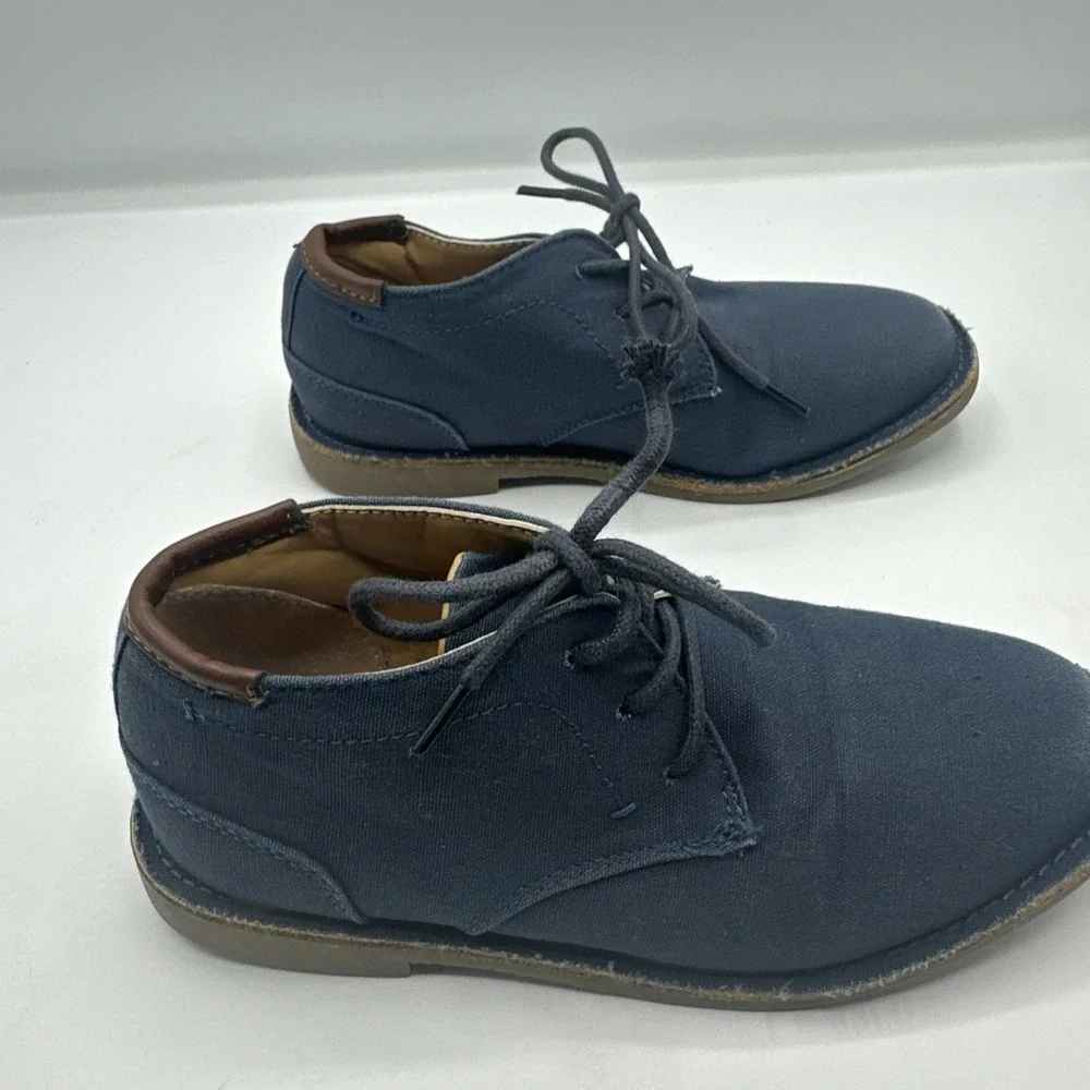 Kenneth Cole Real Deal‎ Navy Blue Canvas Lace Up Boys Dress Shoes Size 13